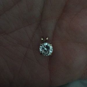 10k gold Stamped Crystal Pendant